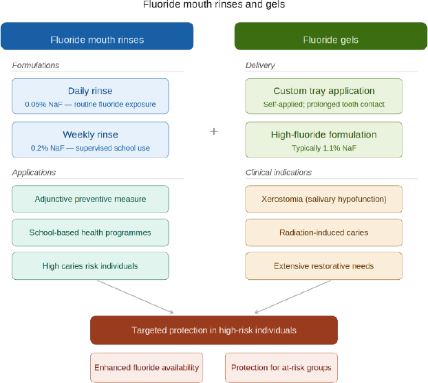 Fluoride rinses and gels provide targeted caries prevention