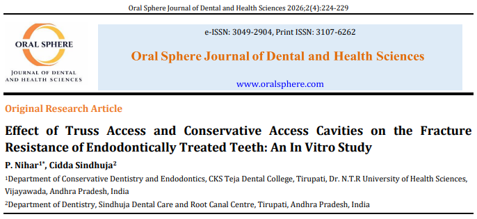 Image of Effect of Truss Access and Conservative Access Cavities on the Fracture Resistance of Endodontically Treated Teeth: An In Vitro Study