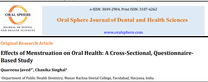 Image of Effects of Menstruation on Oral Health: A Cross-Sectional, Questionnaire-Based Study