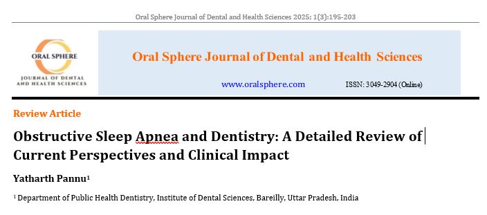 Image of Obstructive Sleep Apnea and Dentistry: A Detailed Review of Current Perspectives and Clinical Impact